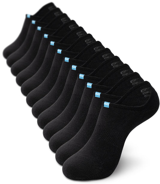 No Show Socks - Black with Blue Tag, 6 pairs +1 Extra Sock