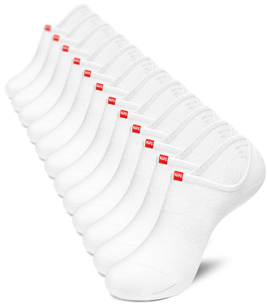 No Show Socks - White with Red Tag, 6 pairs +1 Extra Sock
