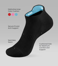 Athletic Socks (Low-Cut) - Black with Blue Inner Tag