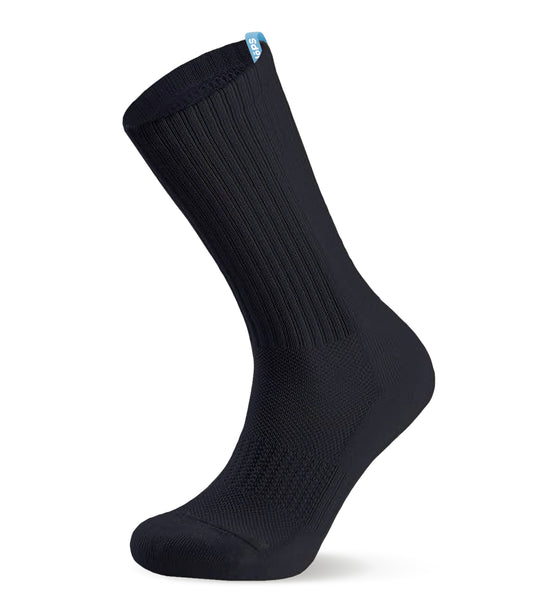 Crew Socks - Black with Blue Tag