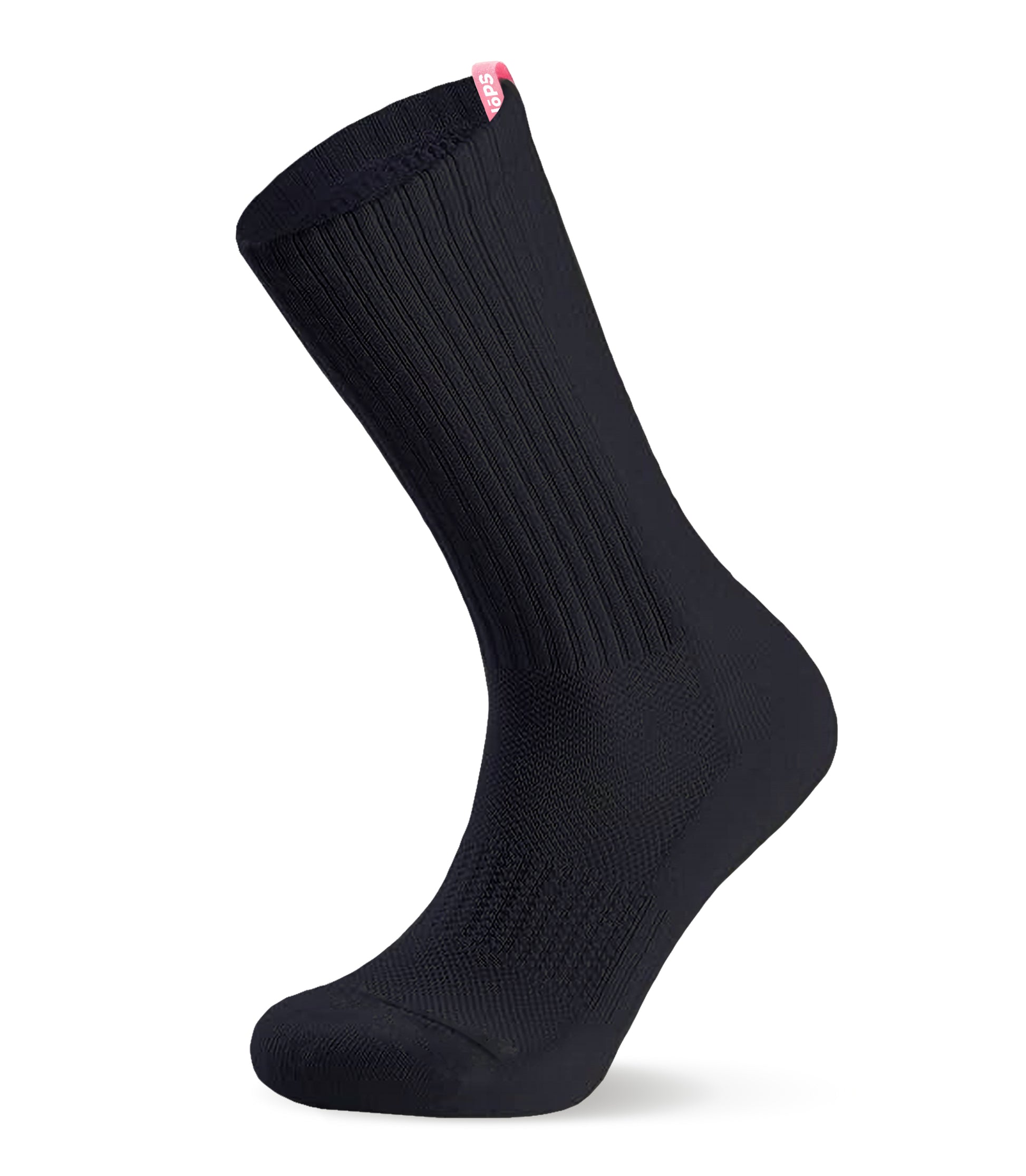 Crew Socks - Black with Pink Tag