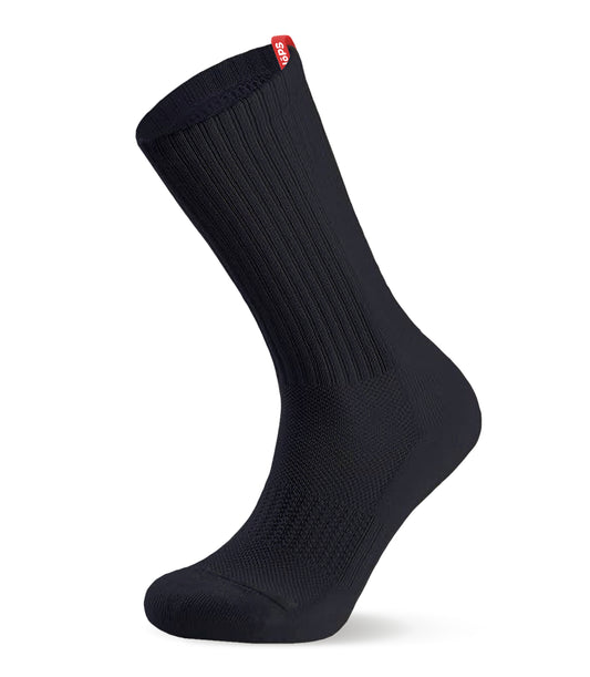 Crew Socks - Black with Red Tag