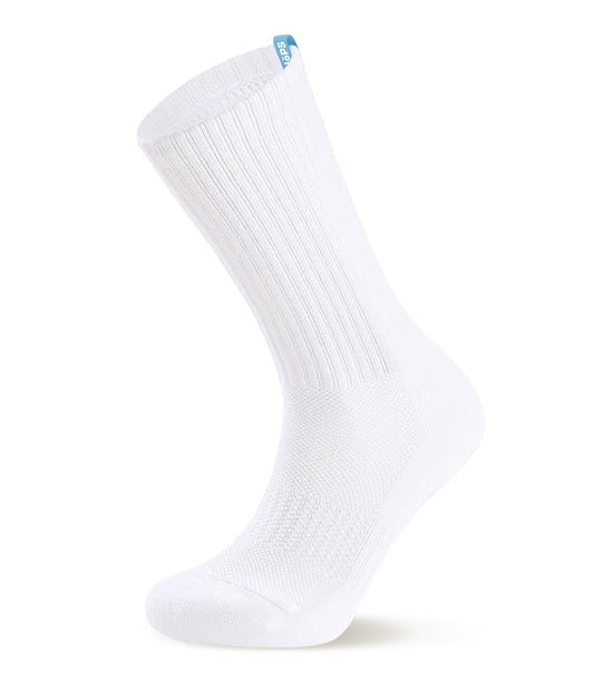 Crew Socks - White with Blue Tag