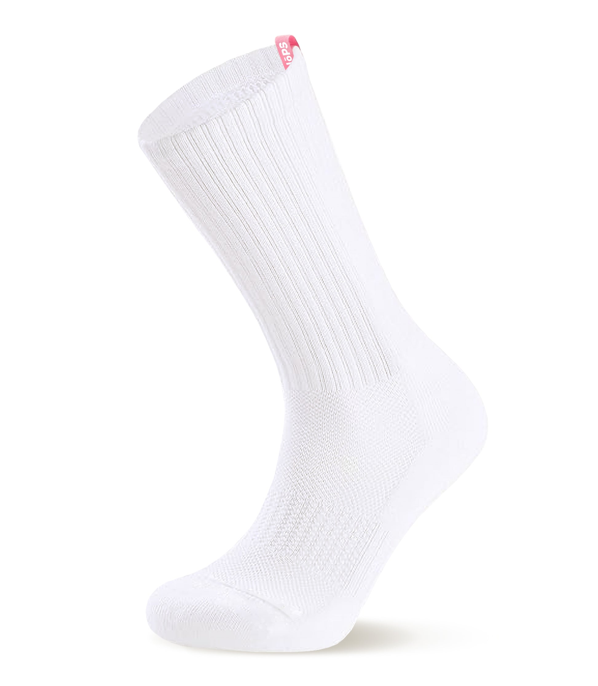 Crew Socks - White with Pink Tag